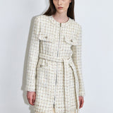 KUME STUDIO Tweed Zip-up Dress and Jacket - Ivory