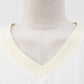 N9 Ruff Bo Embroidered V-Neck Tee Pants Set - Cream