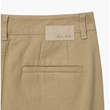 KUME STUDIO Frayed Lining H-line Stretch Skirt - Beige