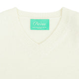 PIV'VEE Mild Power Shoulder Knit Top - Cloud White