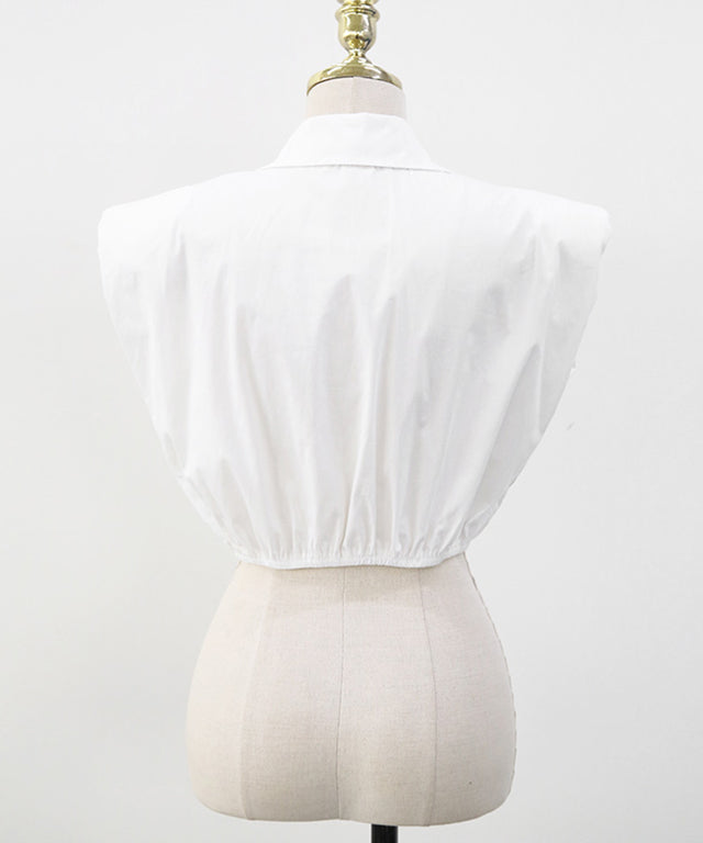 N9 Bekilp Crop Shirt Skirt Set - Ivory