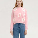 PIV'VEE Daisy Garden Sweater - Bubble Pink