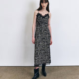 KUME STUDIO Lace Satin Slip Dress - Black