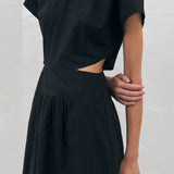 KUME STUDIO Side Cut-out Long Dress - Black