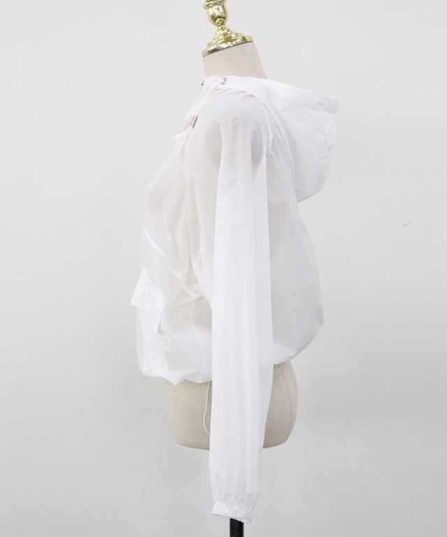 N9 Felt hood Windshield Zip-Up - Ivory