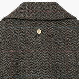 KUME STUDIO One Button Herringbone Wool Jacket - Charcoal