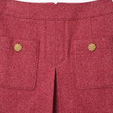 KUME STUDIO Magenta Wool Pocket Mini Skirt - Coral
