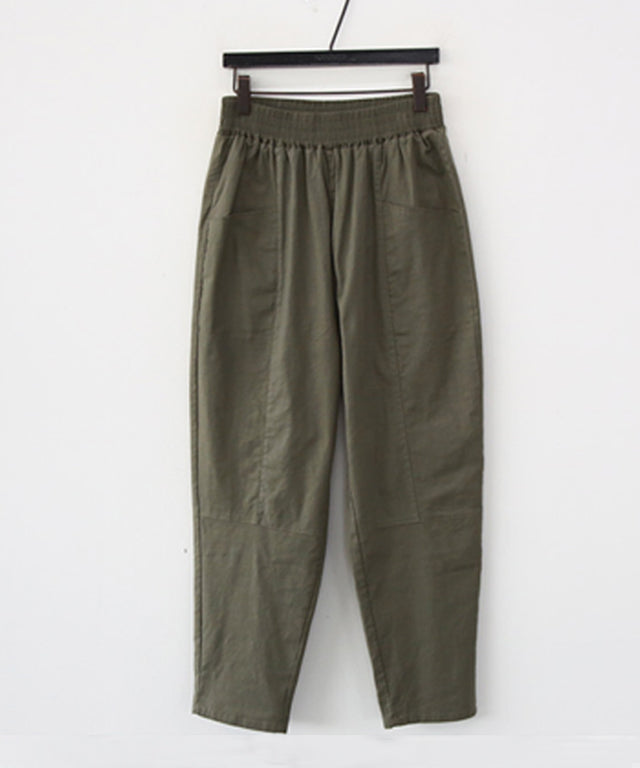 N9 Celty Banding Linen Pants - Khaki