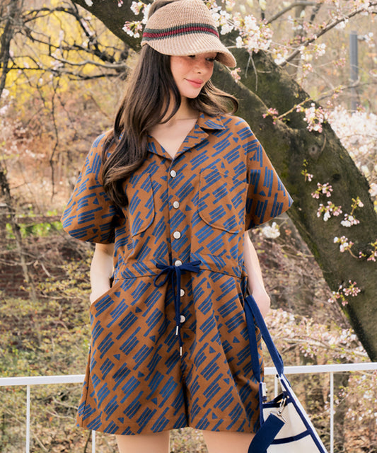 MAGIA Cotton Jumpsuit - Brown