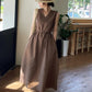 N9 Bichenin Linen Belt Dress - Brown