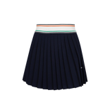 KANDINI  Elastic Band Pleats Skirt - Navy