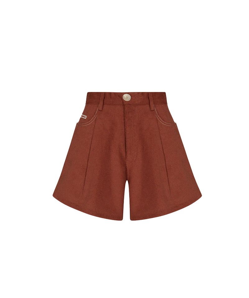 KANDINI A-line Corduyoy Short Pants - Brick – Sokim Mode KANDINI A-line Corduyoy Short Pants - Brick – Sokim Mode