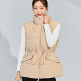 Xexymix High Neck Overfit Padded Vest - Dry Beige