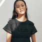 KUME  STUDIO Fringe Lace Mini Dress - Black
