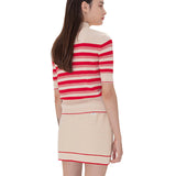 AVEN Hampton Striped Mid-Neck Knit - Red