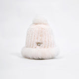 CREVE NINE: Babble Fur Beanie - Ivory