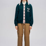 LE SONNET Retro Winter Cardigan - Green