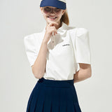 KANDINI Polo Shirts With Puff Sleeve / Short - White