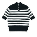 AVEN Hampton Striped Mid-Neck Knit - Navy