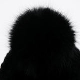 CREVE NINE: Babble Fur Beanie - Black