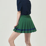 KANDINI Color line Pleats Skirt - Green