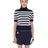 AVEN Hampton Striped Mid-Neck Knit - Navy