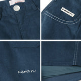 KANDINI A-line Corduroy Short Pants - Blue