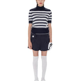 AVEN Hampton Striped Mid-Neck Knit - Navy