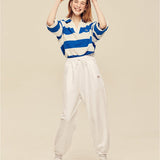 LE SONNET Stripe Pullover - Blue
