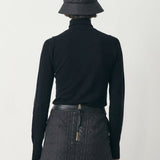 KUME STUDIO Slim Fit Merino Wool Turtle Neck Sweater - Black