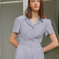PAUL AND ALICE  BACK KNOT DRESS - BLUE GREY
