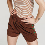 LE SONNET Button Shorts - Brown