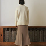 KUME STUDIO Oversized Soft Mohair Sweater with Neck Warmer - Ivory