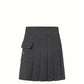 KUME STUDIO Patch Pocket Pleated Skirt - Dark Gray