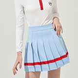 KANDINI Color line Pleats Skirt - Skyblue