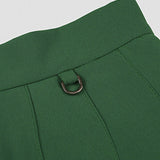 KANDINI Color line Pleats Skirt - Green