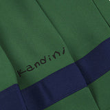 KANDINI Color line Pleats Skirt - Green