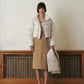 Handmade Belted Skirt - Beige