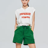 LE SONNET Retro mood Shorts - Green