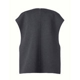 KUME STUDIO Handmade Wool Vest - Dark Gray
