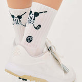 PIV'VEE Mickey Cross Golf Socks - White