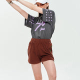 LE SONNET Button Shorts - Brown