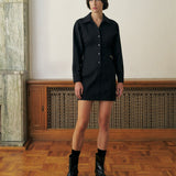 KUME  STUDIO Stretch Cotton Shirt Dress - Black