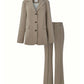 KUME STUDIO Pinctucked Point Belted Jacket - Beige