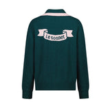 LE SONNET Retro Winter Cardigan - Green