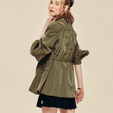 LE SONNET Romantic Windbreaker - Khaki
