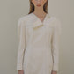 PAUL AND ALICE  LONG SLEEVE STITCH MINI DRESS - IVORY