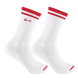 LE SONNET Key Logo Socks - Green / Red (2pack)