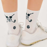 PIV'VEE Mickey Cross Golf Socks - White