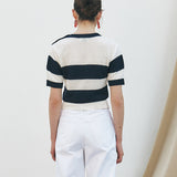 KUME STUDIO Linen Blend Summer Sweater Stripe - Navy